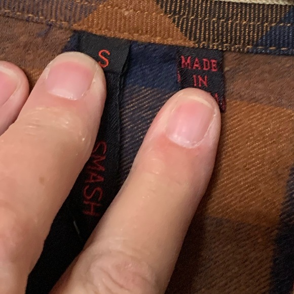 SMASH Men’s Plaid Flannel Long Sleeve Button Up Shirt NWT 🌴 - Picture 3 of 8